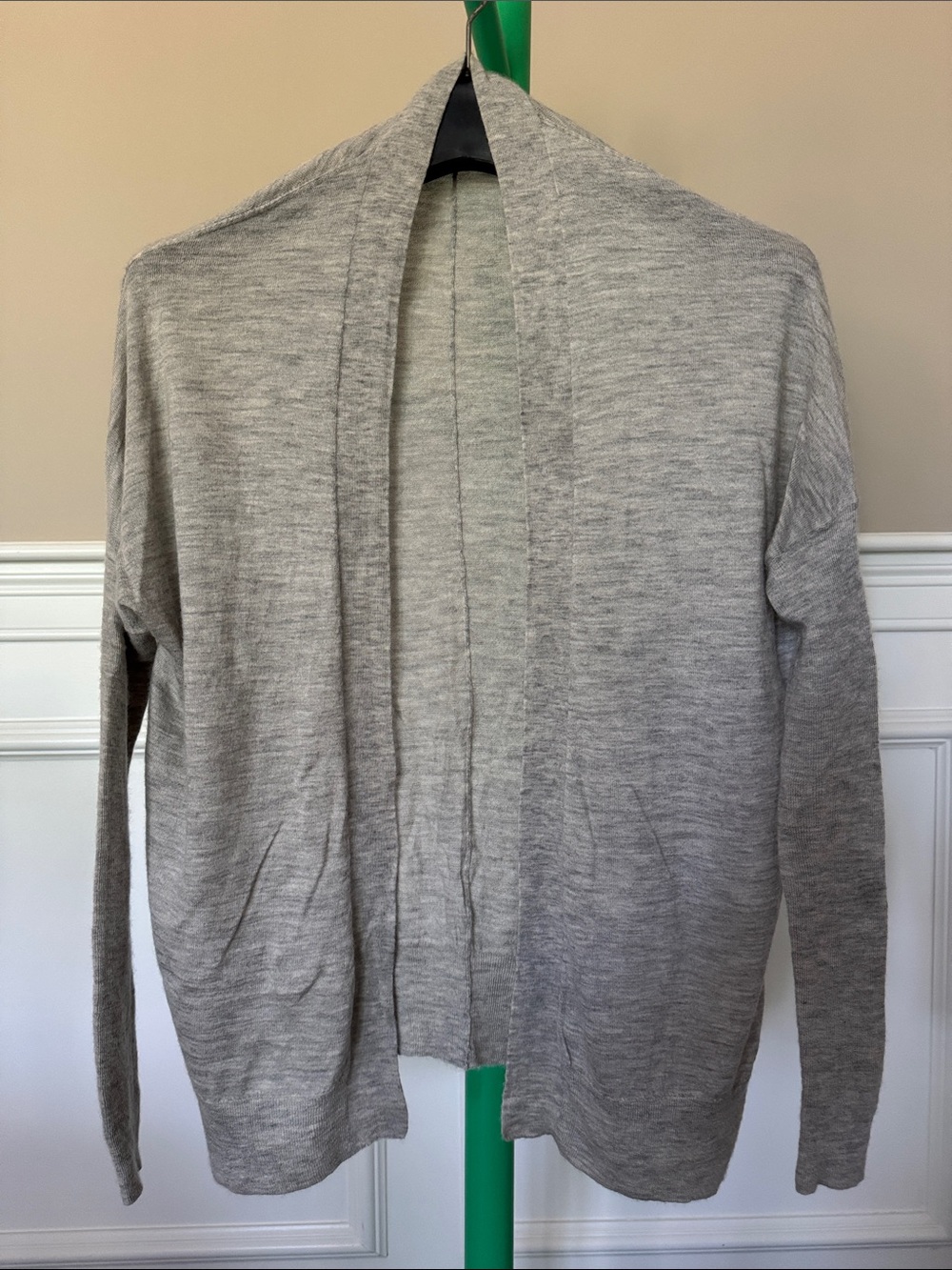 All Saints Light Gray Open-Front Cardigan Sweater